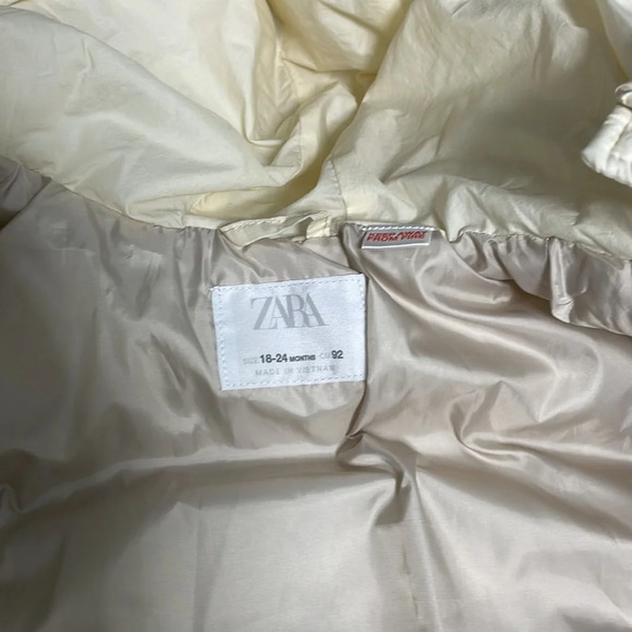 Zara Baby Girls Metallic Colorblock Puffer Jacket with hood 18-24 months - Picture 4 of 4